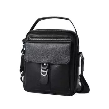 Мужская сумка через плечо, сумка через плечо из натуральной кожи, легкий роскошный верхний слой для бизнеса и отдыха, легкая мужская сумка из воловьей кожи, небольшой портативный рюкзак чёрный