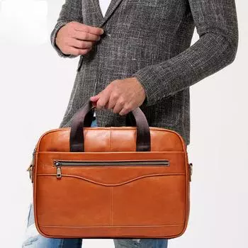 Мужская сумка через плечо, сумка через плечо, мужской многофункциональный портфель из коровьей кожи, мужская кожаная сумка коричневый