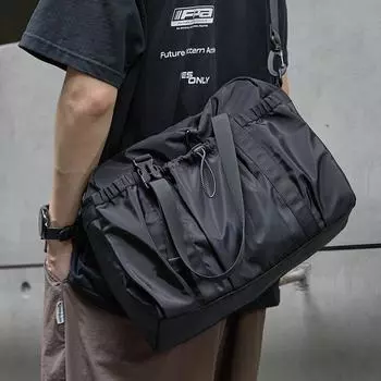 Мужская сумка через плечо, сумка на одно плечо, дорожный рюкзак, легкая и простая, сумка на плечо для учеников старших классов и младших классов средней школы чёрный