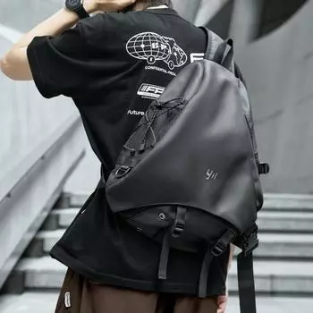 Мужская сумка через плечо, сумка на плечо, спортивный рюкзак для велоспорта, многофункциональная сумка для почтальона на груди чёрный