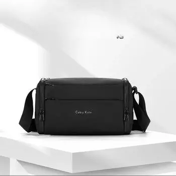 Мужская сумка через плечо, сумка-ведро, большая сумка на одно плечо, водонепроницаемая сумка-труба, мужской рюкзак, повседневная 26X11X20CM синий