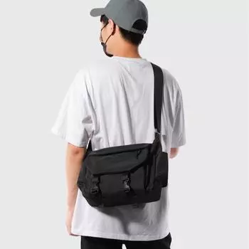 Мужская сумка через плечо Trend Мужская деловая повседневная сумка через плечо Большая вместимость Горизонтальная летающая сумка для верховой езды чёрный