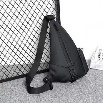 Мужская сумка через плечо Водоотталкивающая мужская нагрудная сумка большой вместимости чёрный
