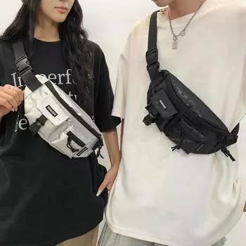 Мужская сумка через плечо Водоотталкивающая сумка через плечо Женская спортивная дорожная легкая маленькая нагрудная сумка серый