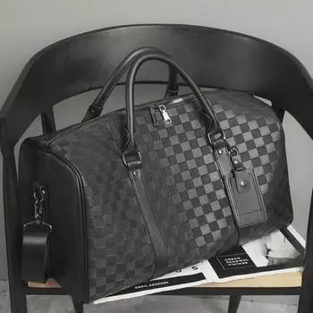 Мужская сумка через плечо в клетку 2023 года — большая вместительная сумка для деловых поездок