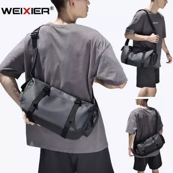 Мужская сумка через плечо WEXLER из искусственной кожи — вместительная, модная, водонепроницаемая и устойчивая к царапинам сумка через плечо с многофункциональным дизайном серый