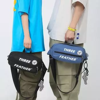 Мужская сумка через плечо Женская спортивная сумка на груди на молнии Нейлоновая сумка через плечо с буквенным принтом зелёный