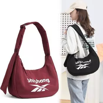 Мужская сумка через плечо Женская сумка с буквенным принтом через плечо Спортивная сумка для верховой езды чёрный