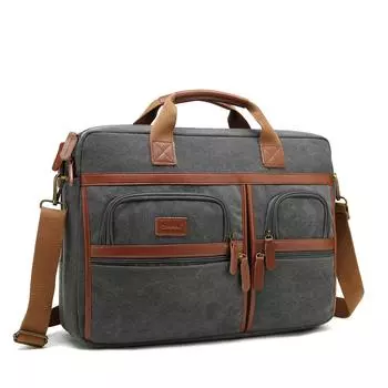 Мужская сумка Cool Bell Canvas Bag Многофункциональная сумка через плечо и сумка-мессенджер 17/17,3-дюймовая сумка для ноутбука Большая вместительная повседневная дорожная сумка CB5003 Canvas 17.3 inch чёрный