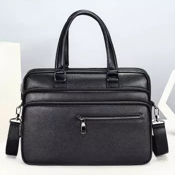 Мужская сумка для документов из натуральной кожи, деловая сумка из натуральной кожи, вместительная сумка для документов, сумка для конференций One Size