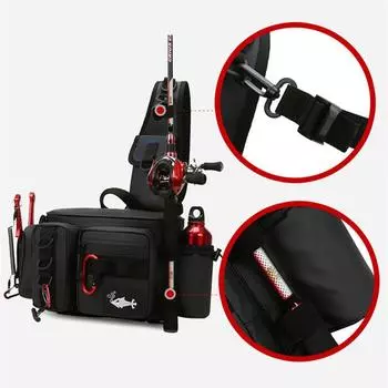 Мужская сумка для рыболовных приманок, водонепроницаемая сумка на плечо для рыбалки, сумка для катушек с приманками, большая вместительная сумка для рыболовных снастей S чёрный