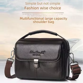 Мужская сумка для телефона из натуральной кожи длиной 7 дюймов с ремнем через плечо и поясом