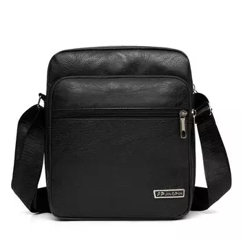 Мужская сумка из искусственной кожи, сумка через плечо, деловая, повседневная, большая вместимость, сумка через плечо, мужская сумка через плечо, рюкзак чёрный