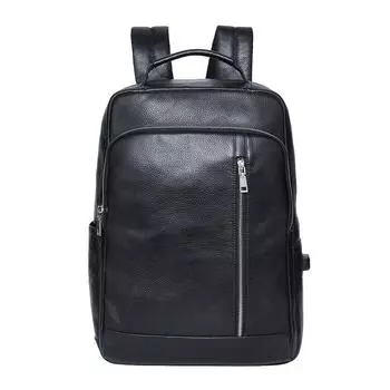 Мужская сумка из натуральной кожи с бантом сверху и молодежной модой из коровьей кожи, вертикальный рюкзак большой емкости чёрный