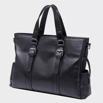 Мужская сумка из натуральной кожи, сумка из коровьей кожи с верхним слоем, деловая сумка, повседневный портфель, мужская сумка чёрный