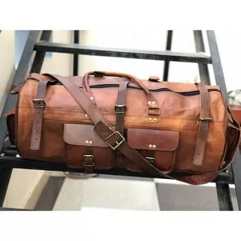 Мужская сумка из натуральной кожи в винтажном деревенском стиле 26 X 10 X 9 in коричневый