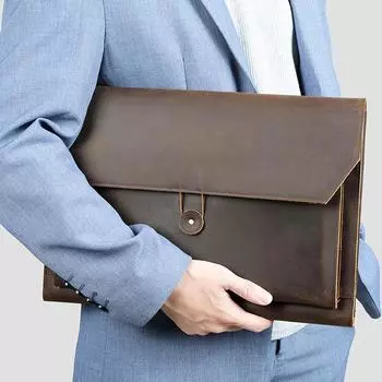 Мужская сумка-клатч из коровьей кожи Head Layer, многофункциональная сумка для ноутбука 15 дюймов, защитный чехол, сумка для документов из натуральной кожи в стиле ретро кофейный