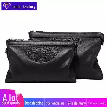 Мужская сумка-клатч из натуральной кожи в деловом стиле - вместительная сумка-конверт из коровьей кожи Small (size 10)