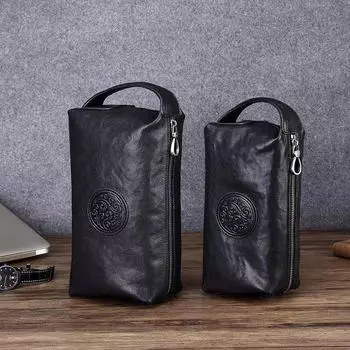 Мужская сумка-клатч из натуральной кожи - большая вместимость, коровья кожа, универсальный и модный аксессуар Small (size 10)