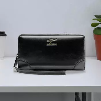 Мужская сумка-клатч, органайзер для карт, длинный кошелек, модный повседневный, из искусственной кожи Single Zipper Slot