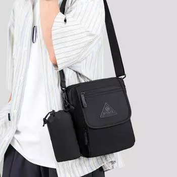 Мужская сумка, легкая мужская сумка через плечо для занятий спортом на открытом воздухе, водоотталкивающая оксфордская сумка на плечо большой вместимости чёрный