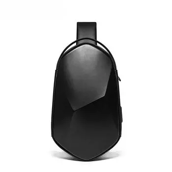 Мужская сумка-мессенджер BANGE Hard Shell Polyhedron Trend на грудь и плечо 2020 leather version синий