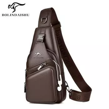 Мужская сумка-мессенджер BOLINDAISHU из натуральной коровьей кожи