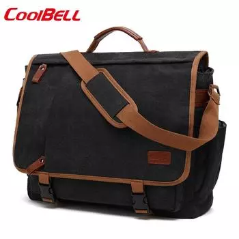 Мужская сумка-мессенджер Cool Bell Canvas Bag Многофункциональная сумка через плечо и сумка Сумка для ноутбука 15,6/17,3 дюйма Школьная сумка большой вместимости Повседневная дорожная сумка