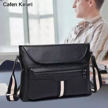 Мужская сумка-мессенджер из коровьей кожи большой вместимости — модная сумка через плечо на осень/зиму 2024 г. 88567-1 чёрный