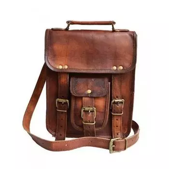 Мужская сумка-мессенджер из козьей кожи через плечо для планшета 11 x 9 x 3 in коричневый