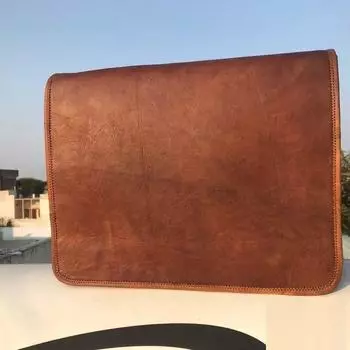 Мужская сумка-мессенджер из козьей кожи Настоящая сумка-сэтчел из натуральной кожи для ноутбука коричневый портфель 11 x 9 x 3 in коричневый