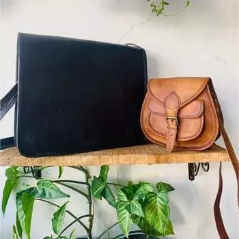 Мужская сумка-мессенджер из козьей кожи ручной работы, черная сумка для ноутбука ( Бесплатная подарочная сумка-слинг коричневого цвета размером 9 x 7 x 3 дюйма ) 10 x 13 x 4 in чёрный