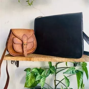 Мужская сумка-мессенджер из козьей кожи ручной работы, черная сумка для ноутбука ( Бесплатная подарочная сумка-слинг коричневого цвета размером 9 x 7 x 3 дюйма ) 10 x 13 x 4 in чёрный