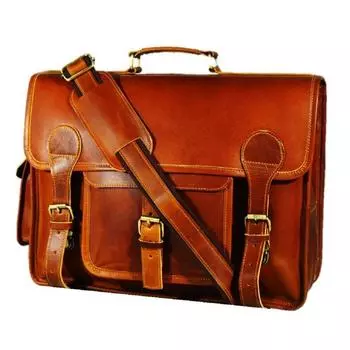 Мужская сумка-мессенджер из натуральной коричневой кожи из натуральной винтажной сумки через плечо для ноутбука