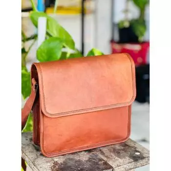 Мужская сумка-мессенджер из натуральной стабильной кожи, на плечо, для ноутбука, портфель 11 x 9 x 3 in