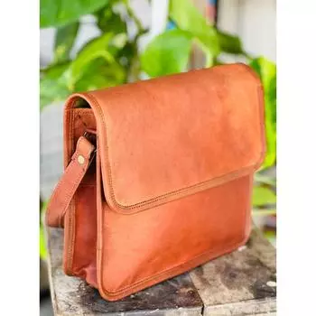 Мужская сумка-мессенджер из натуральной стабильной кожи, на плечо, для ноутбука, портфель 11 x 9 x 3 in