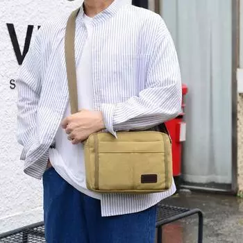 Мужская сумка-мессенджер из ретро-холста – элитный, нишевый дизайн для спорта и отдыха армия зеленый