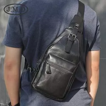 Мужская сумка-мессенджер из воловьей кожи в стиле ретро — повседневный тактический дизайн высшего класса чёрный