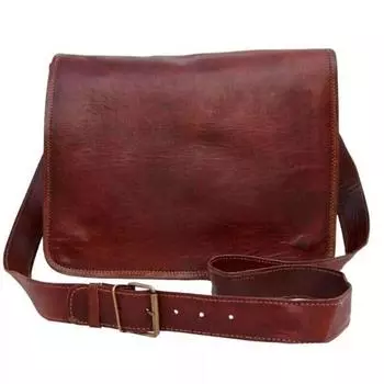 Мужская сумка-мессенджер ручной работы коричневого цвета, новая винтажная кожаная сумка через плечо для ноутбука 11 x 9 x 3 in коричневый