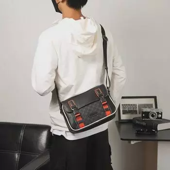 Мужская сумка-мессенджер/сумка через плечо в клетку большой вместимости