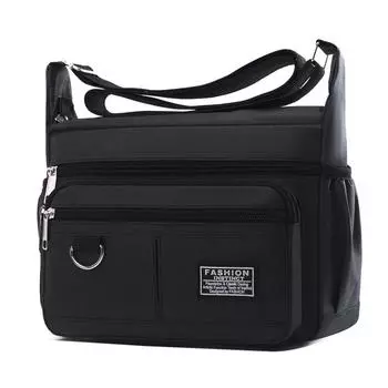 Мужская сумка-мессенджер, сумки через плечо, небольшая сумка на ремне для работы, водонепроницаемая сумка-оксфорд, сумка-кошелек S чёрный
