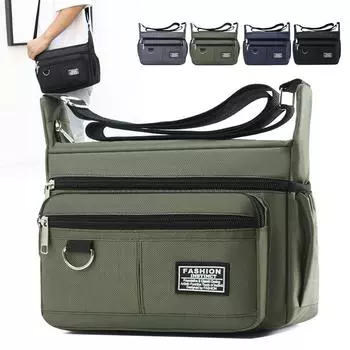 Мужская сумка-мессенджер, сумки через плечо, небольшая сумка на ремне для работы, водонепроницаемая сумка-оксфорд, сумка-кошелек S чёрный