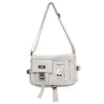 Мужская сумка-мессенджер Женская сумка через плечо Сумка для поездок большой вместимости Студенческая сумка для учебников бежевый