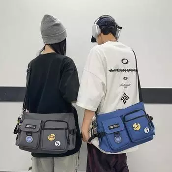 Мужская сумка-мессенджер, женская сумка через плечо для кампуса, студенческая сумка через плечо, сумка через плечо синий