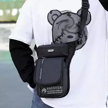 Мужская сумка на ногу, многофункциональная поясная сумка, спортивная сумка на грудь, сумка-мессенджер чёрный