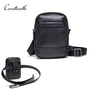 Мужская сумка на плечо CONTACT S из натуральной кожи, мужская дорожная поясная сумка
