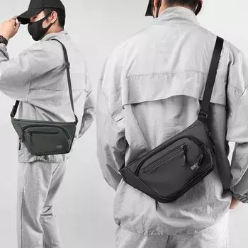 Мужская сумка на плечо, однотонная нагрудная сумка, мотоциклетная сумка через плечо, сумка для мобильного телефона серый
