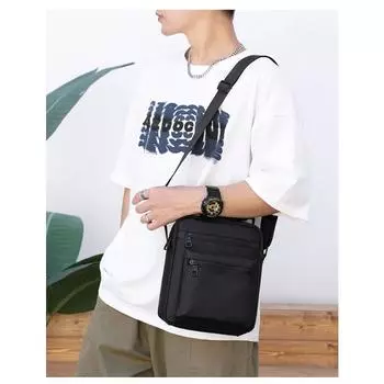 Мужская сумка на плечо, повседневная спортивная сумка на плечо, однотонная ткань Оксфорд, портативная сумка через плечо