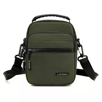 Мужская сумка-оксфорд через плечо, сумка-кроссбоди, многослойная сумка, сумка для мобильного телефона Small армия зеленый