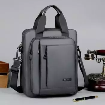 Мужская сумка Оксфорд Водонепроницаемая сумка через плечо для деловых поездок Сумка через плечо Многослойная сумка серый